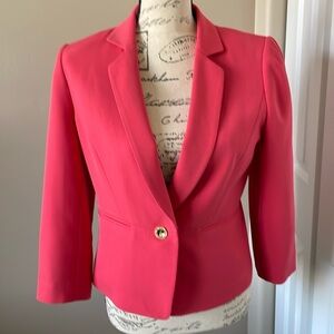 EUC Tahari Women’s Petite Hot Coral Blazer 3/4 sleeves in size 4​